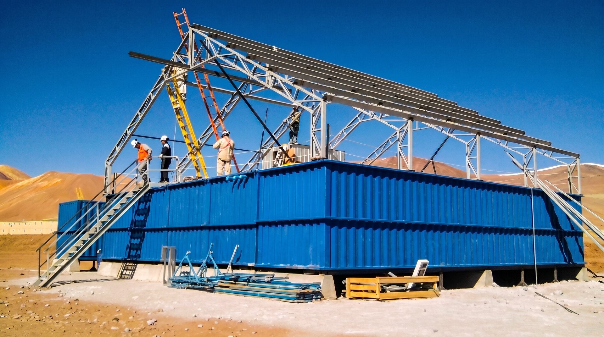 Montaje de galpón modular